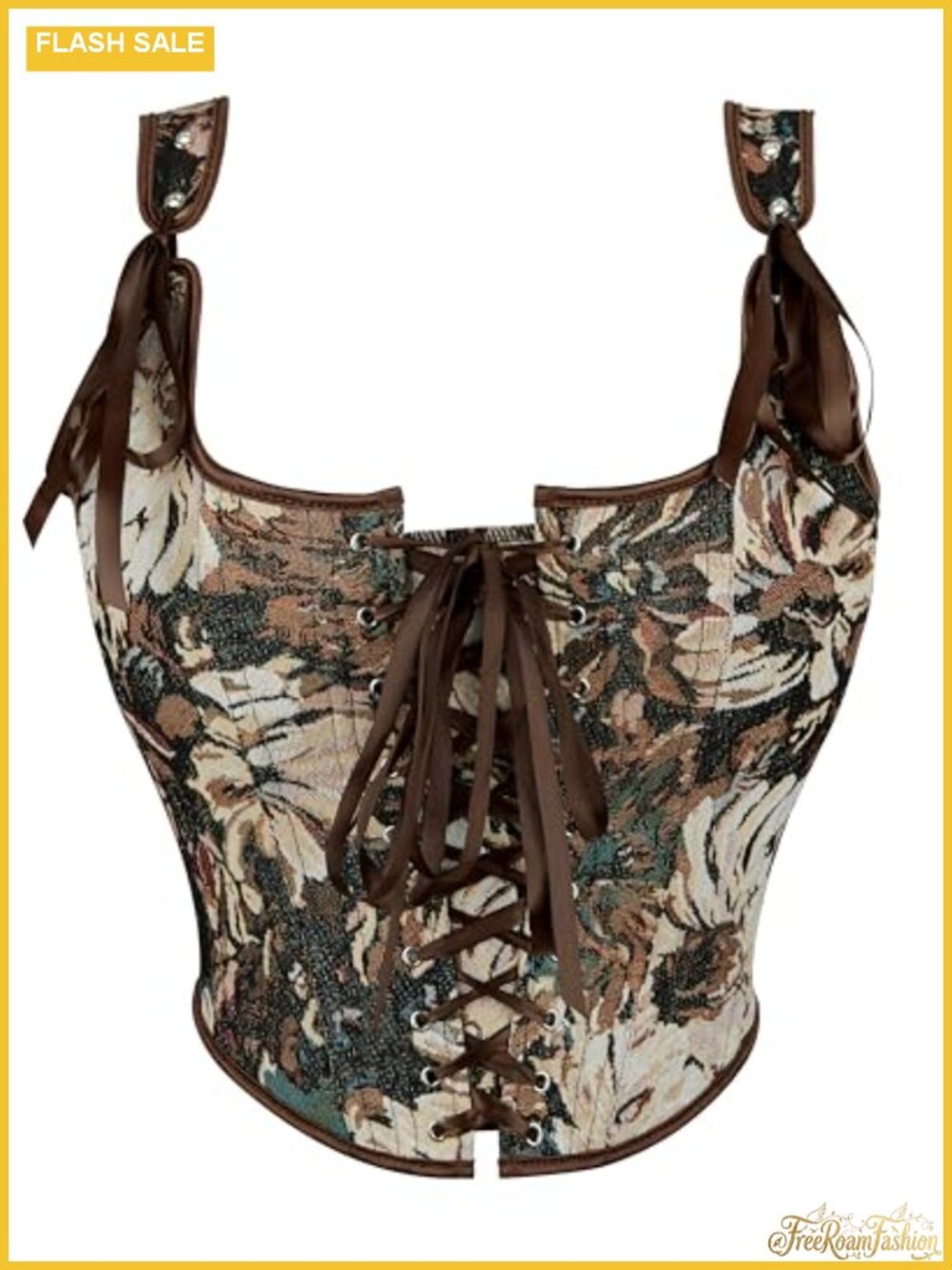 Eohak Renaissance Corset Top Sleeveless Drawstring Bustier Bodycon